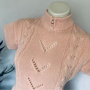 v i n t a g e :: Dreamy Cable Knit Pearl Granny Knit Eyelet Sweater